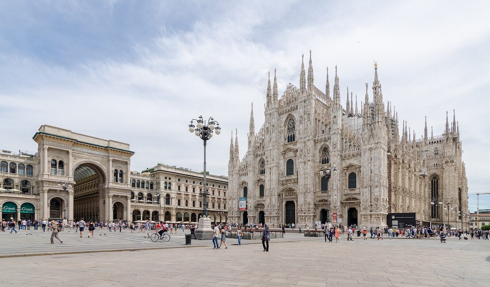 The Gothic facade of the Duomo di Milano